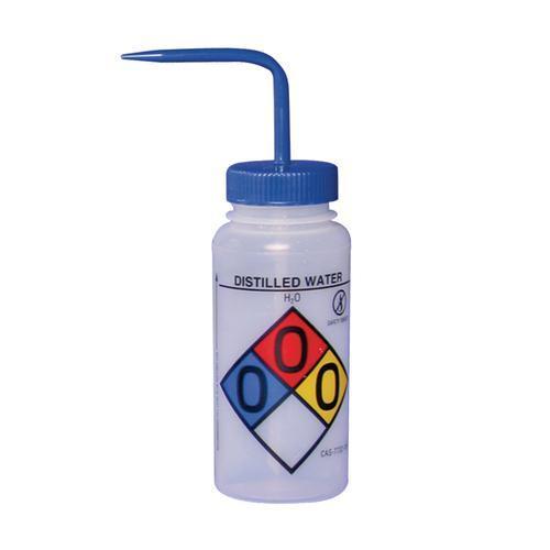 SCIENCEWARE® 4-Color Wash Bottles, Right-to-Know, Safety-Vented™ and Safety-Labeled, Wide Mouth, Bel-Art