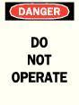 MAGNETIC SIGN DANGER DO NOT