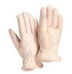 GLOVE LEATHER LARGE WHITE PK12