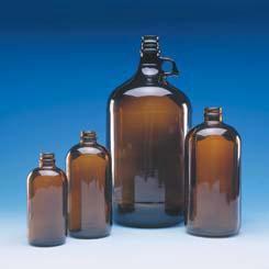 Safety-Coated Reagent Bottles, Amber, Narrow Mouth, Wheaton