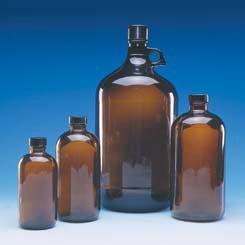 Safety-Coated Reagent Bottles, Amber, Narrow Mouth, Wheaton