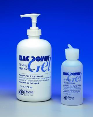 Bacdown Gel, No-rinse Skin Cleaner, Decon Labs