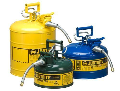 Type II AccuFlow™ Safety Cans for various types of liquids, Justrite