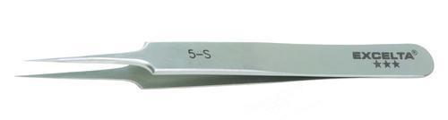 Tweezers with Straight Taper Relieved Ultra Fine Tip, Style 5, Excelta