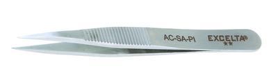 Tweezers with Straight Strong Tips and Serrated Handles, Style AC, Excelta