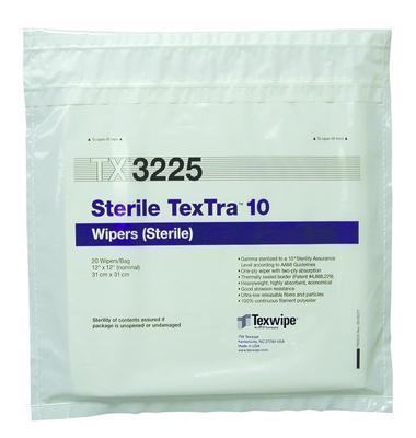 Sterile TexTra™ 10 Polyester Wipers, ITW Texwipe