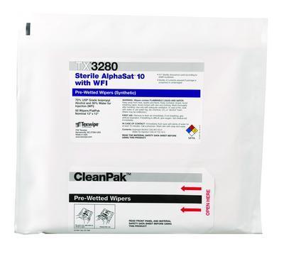 Sterile AlphaSat® 10 Presaturated Wipers, ITW Texwipe®