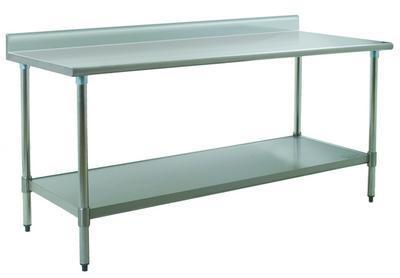 Stainless Steel Backsplash Work Table, 14-Gauge Type 304, Stainless Steel Undershelf, Eagle MHC™