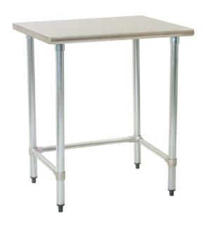 Stainless Steel Flat Top Work Table, 14-Gauge Type 304, Stainless Steel Tubular Base, Eagle MHC™