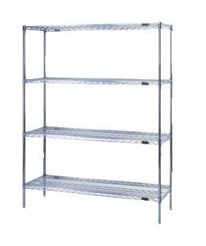 Quad-Truss® Wire Shelving Starter Units, Chrome, Eagle MHC