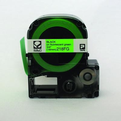 LABEL 18MM FLUOR BLAK ON GREEN